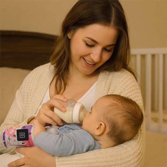 bebe boit son lait chaton rose