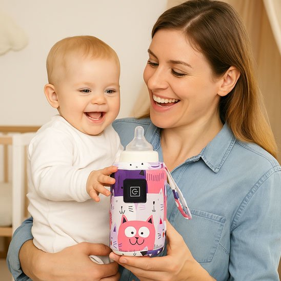 bebe heureux biberon portable rose