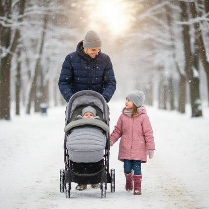 promenade en poussette chanceliere grise